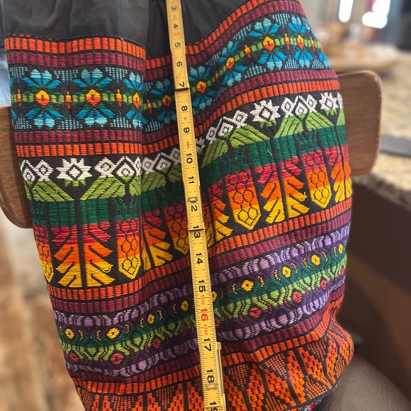 New handmade aztec print bag with drawstring top. Suede shoulder bag unused - Picture 3 of 9